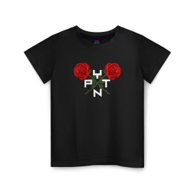 Детская футболка хлопок с принтом Payton Moormeier в Петрозаводске, 100% хлопок | круглый вырез горловины, полуприлегающий силуэт, длина до линии бедер | payton moormeier | блогер | розы | цветы