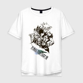 Мужская футболка хлопок Oversize с принтом Final Fantasy VII Remake в Петрозаводске, 100% хлопок | свободный крой, круглый ворот, “спинка” длиннее передней части | final fantasy vii remake | game | gamer | игра | шутер