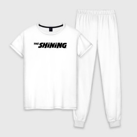Женская пижама хлопок с принтом The Shining Logo в Петрозаводске, 100% хлопок | брюки и футболка прямого кроя, без карманов, на брюках мягкая резинка на поясе и по низу штанин | the shining | vdosadir | сияние | стэнли кубрик
