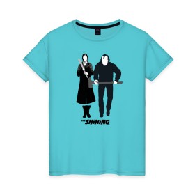 Женская футболка хлопок с принтом The Shining в Петрозаводске, 100% хлопок | прямой крой, круглый вырез горловины, длина до линии бедер, слегка спущенное плечо | the shining | vdosadir | сияние | стэнли кубрик