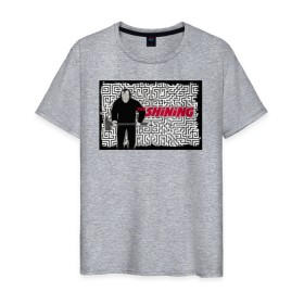 Мужская футболка хлопок с принтом The Shining в Петрозаводске, 100% хлопок | прямой крой, круглый вырез горловины, длина до линии бедер, слегка спущенное плечо. | Тематика изображения на принте: 