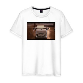 Мужская футболка хлопок с принтом The Shining Typewriter Frame в Петрозаводске, 100% хлопок | прямой крой, круглый вырез горловины, длина до линии бедер, слегка спущенное плечо. | Тематика изображения на принте: the shining | vdosadir | сияние | стэнли кубрик