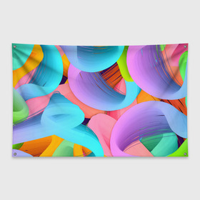 Флаг-баннер с принтом абстракция в Петрозаводске, 100% полиэстер | размер 67 х 109 см, плотность ткани — 95 г/м2; по краям флага есть четыре люверса для крепления | абстракция | весна | радуга