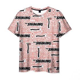 Мужская футболка 3D с принтом The Shining Labirint Pattern в Петрозаводске, 100% полиэфир | прямой крой, круглый вырез горловины, длина до линии бедер | Тематика изображения на принте: the shining | vdosadir | сияние | стэнли кубрик | топор