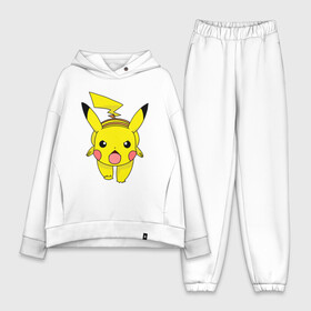 Женский костюм хлопок Oversize с принтом ПикачуПикачу в Петрозаводске,  |  | pikachu | pokemon | аниме | зверек | мультик | мультфильм | пика | пикачу | покемон | покемоны