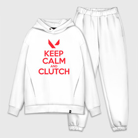 Мужской костюм хлопок OVERSIZE с принтом KEEP CALM CLUTCH в Петрозаводске,  |  | breach | cs go | cypher | jett | league of legends | legends of runeterra | lol | omen | overwatch | phoenix | riot | riot games | sage | sona | sova | valorant | viper | валорант | кс го | лига легенд | лол