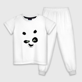 Детская пижама хлопок с принтом кунг фу панда морда в Петрозаводске, 100% хлопок |  брюки и футболка прямого кроя, без карманов, на брюках мягкая резинка на поясе и по низу штанин
 | 
