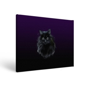 Холст прямоугольный с принтом черный кот на фиолетовом фоне в Петрозаводске, 100% ПВХ |  | акварель | глаза | клево | котейка | котенок | котик | котэ | кошак | кошка | красиво | любителю кошек | модно | мяу | подарок | пушистый | рисунок | стильно | темный | черный кот | шерсть