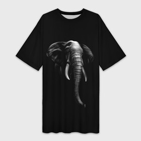 Платье-футболка 3D с принтом Слон в Петрозаводске,  |  | арт | животные | звери | слон | слоны