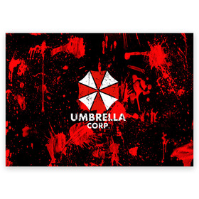 Поздравительная открытка с принтом UMBRELLA в Петрозаводске, 100% бумага | плотность бумаги 280 г/м2, матовая, на обратной стороне линовка и место для марки
 | Тематика изображения на принте: biohazard | blood | coronavirus | evil | monster | resident evil | umbrella | virus | абстракция | амбрелла | вирус | игра | коронавирус | кровь | логотип | монстр | опасность | пандемия