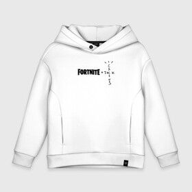 Детское худи Oversize хлопок с принтом FORTNITE X TRAVIS SCOTT в Петрозаводске, френч-терри — 70% хлопок, 30% полиэстер. Мягкий теплый начес внутри —100% хлопок | боковые карманы, эластичные манжеты и нижняя кромка, капюшон на магнитной кнопке | epic games | fortnite | fortnite 2 сезон | travis scott | трэвис скотт. | фортнайт | фортнайт скины