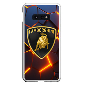 Чехол для Samsung S10E с принтом LAMBORGHINI в Петрозаводске, Силикон | Область печати: задняя сторона чехла, без боковых панелей | abstraction | auto | brand | geometry | hexagon | lamborghini | neon | paints | sport | stripes | texture | triangle | абстракция | авто | автомобиль | автомобильные | бренд | брызги | геометрия | краски | ламборгини | марка | машины | неон | неоновый