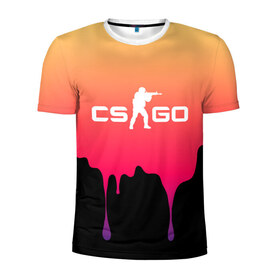 Мужская футболка 3D спортивная с принтом CS GO GRADIENT в Петрозаводске, 100% полиэстер с улучшенными характеристиками | приталенный силуэт, круглая горловина, широкие плечи, сужается к линии бедра | cs go | cs going | кс го | кс го кейс | кс го скин | скачивать кс. | скины cs go