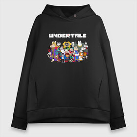 Женское худи Oversize хлопок с принтом UNDERTALE в Петрозаводске, френч-терри — 70% хлопок, 30% полиэстер. Мягкий теплый начес внутри —100% хлопок | боковые карманы, эластичные манжеты и нижняя кромка, капюшон на магнитной кнопке | undertale | андертейл | игра андертейл | игра. | русский андертейл | тоби фокс