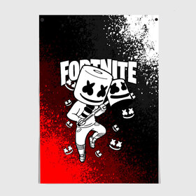 Постер с принтом FORTNITE x MARSHMELLO в Петрозаводске, 100% бумага
 | бумага, плотность 150 мг. Матовая, но за счет высокого коэффициента гладкости имеет небольшой блеск и дает на свету блики, но в отличии от глянцевой бумаги не покрыта лаком | fortnite | fortnite 2 | fortnite x маршмелло | ikonik | marshmello | ninja | ninja streamer | иконик | ниндзя | пили | фортнайт | фортнайт 2 | фортнайт глава 2