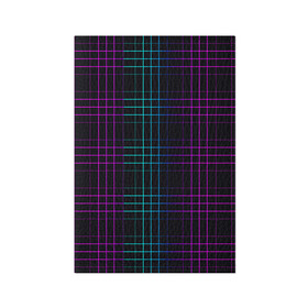 Обложка для паспорта матовая кожа с принтом Neon cell в Петрозаводске, натуральная матовая кожа | размер 19,3 х 13,7 см; прозрачные пластиковые крепления | Тематика изображения на принте: геометрия | градиент | квадраты | клетка | клетчатый | линии | неоновый | полосы | популярный | разноцветный | решетка | сетка | текстура | фиолетовый | шотландка | яркий