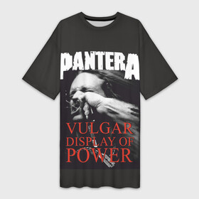 Платье-футболка 3D с принтом PANTERA VULGAR OF POWER в Петрозаводске,  |  | Тематика изображения на принте: pantera vulgar display of power | rock | вульгарный альбом | музыка | пантера | рок группа