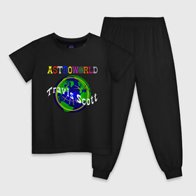 Детская пижама хлопок с принтом ASTROWORLD | ТРЕВИС СКОТ (Z) в Петрозаводске, 100% хлопок |  брюки и футболка прямого кроя, без карманов, на брюках мягкая резинка на поясе и по низу штанин
 | Тематика изображения на принте: 21 savage | astroworld | hip hop | juice wrld | quavo | rap | the weeknd | travis scott | астроворд | астроворлд | джеймс блейк | дрейк | кид кади | реп | рэп | стиви уандер | тревис скот | фрэнк оушен