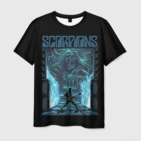 Мужская футболка 3D с принтом Scorpions в Петрозаводске, 100% полиэфир | прямой крой, круглый вырез горловины, длина до линии бедер | klaus meine | live in munich | return to forever | rock music | scorpions | you like | клаус майне | маттиас ябс | рудольф шенкер | скорпионз