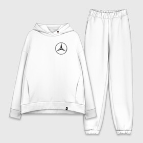 Женский костюм хлопок Oversize с принтом Mercedes logo в Петрозаводске,  |  | benz | logo | mercedes | mercedes benz