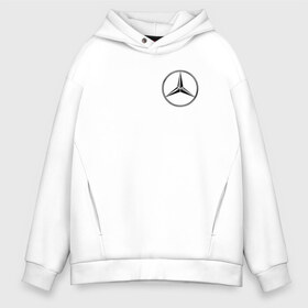 Мужское худи Oversize хлопок с принтом Mercedes logo в Петрозаводске, френч-терри — 70% хлопок, 30% полиэстер. Мягкий теплый начес внутри —100% хлопок | боковые карманы, эластичные манжеты и нижняя кромка, капюшон на магнитной кнопке | benz | logo | mercedes | mercedes benz