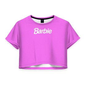 Женская футболка Crop-top 3D с принтом Barbie в Петрозаводске, 100% полиэстер | круглая горловина, длина футболки до линии талии, рукава с отворотами | barbie | барби | кукла | кукла барби