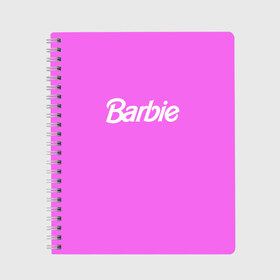 Тетрадь с принтом Barbie в Петрозаводске, 100% бумага | 48 листов, плотность листов — 60 г/м2, плотность картонной обложки — 250 г/м2. Листы скреплены сбоку удобной пружинной спиралью. Уголки страниц и обложки скругленные. Цвет линий — светло-серый
 | Тематика изображения на принте: barbie | барби | кукла | кукла барби
