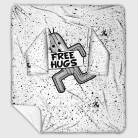 Плед с рукавами с принтом FREE HUGS в Петрозаводске, 100% полиэстер | Закругленные углы, все края обработаны. Ткань не мнется и не растягивается. Размер 170*145 | 7 remake | aerith | fantasy | ff7 | final | ps4 | red | shinra | square enix | vii remake | vii ремейк | айрис | последняя | ред | фантазия | фф7 | шинра