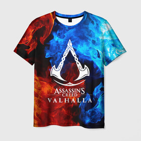 Мужская футболка 3D с принтом ASSASSIN`S CREED VALHALLA в Петрозаводске, 100% полиэфир | прямой крой, круглый вырез горловины, длина до линии бедер | slayer | valhalla | vikings | асасин | ассасин крид | ассассин | вальхалла | викинги | тамплиеры