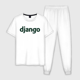 Мужская пижама хлопок с принтом Django в Петрозаводске, 100% хлопок | брюки и футболка прямого кроя, без карманов, на брюках мягкая резинка на поясе и по низу штанин
 | Тематика изображения на принте: django | джанго