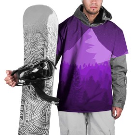 Накидка на куртку 3D с принтом Ночные горы в Петрозаводске, 100% полиэстер |  | Тематика изображения на принте: горы | звёздное небо | звёзды | лес | небо | ночь | фиолетовый