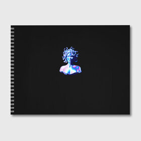 Альбом для рисования с принтом WAPORWAVE в Петрозаводске, 100% бумага
 | матовая бумага, плотность 200 мг. | waporwave | блеск | голография | медуза
