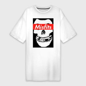Платье-футболка хлопок с принтом Misfits в Петрозаводске,  |  | clash | cure | horror | horrorpunk | linkin park | misfits | punk | punkrock | ramones | король и шут | панкрок