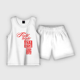 Детская пижама с шортами хлопок с принтом Fight night Muay Thai в Петрозаводске,  |  | boxing | fight night | kikcboxing | mma | muay thai | муай тай | тайский бокс