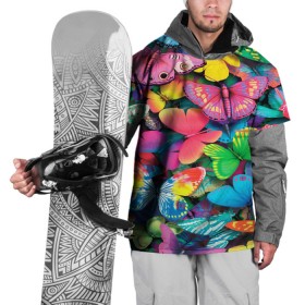 Накидка на куртку 3D с принтом Радужный рой в Петрозаводске, 100% полиэстер |  | Тематика изображения на принте: бабочка | бабочки | белый | бирюзовый | зеленый | красный | розовый | серый | синий | фиолетовый | яркий цвет