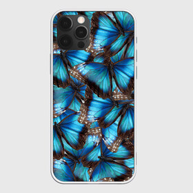 Чехол для iPhone 12 Pro Max с принтом Небесный рой в Петрозаводске, Силикон |  | бабочка | бабочки | белый | синий | черный | яркий цвет