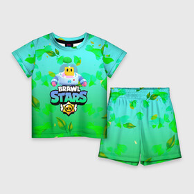 Детский костюм с шортами 3D с принтом Sprout Brawl Stars в Петрозаводске,  |  | brawl | brawl stars | sprout | бравл | бравл старс | росток | спраут | спраут brawl stars | спроут