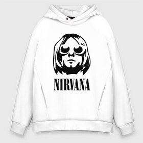 Мужское худи Oversize хлопок с принтом NIRVANA в Петрозаводске, френч-терри — 70% хлопок, 30% полиэстер. Мягкий теплый начес внутри —100% хлопок | боковые карманы, эластичные манжеты и нижняя кромка, капюшон на магнитной кнопке | nirvana | nirvana smells | nirvana smells like | teen spirit | курт кобейн | нирвана | нирвана песни.