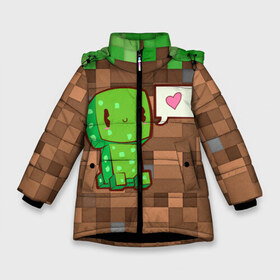Зимняя куртка для девочек 3D с принтом Minecraft Creeper в Петрозаводске, ткань верха — 100% полиэстер; подклад — 100% полиэстер, утеплитель — 100% полиэстер. | длина ниже бедра, удлиненная спинка, воротник стойка и отстегивающийся капюшон. Есть боковые карманы с листочкой на кнопках, утяжки по низу изделия и внутренний карман на молнии. 

Предусмотрены светоотражающий принт на спинке, радужный светоотражающий элемент на пуллере молнии и на резинке для утяжки. | creeper | game minecraft | minecraft | minecraft крипер | minecraft сreeper | игра майнкрафт | кавайный крипер | крипер | крипер с сердечком | милый крипер | няшный крипер | сreeper