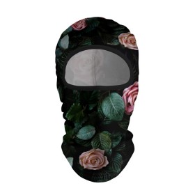 Балаклава 3D с принтом PINK ROSES в Петрозаводске, 100% полиэстер, ткань с особыми свойствами — Activecool | плотность 150–180 г/м2; хорошо тянется, но при этом сохраняет форму. Закрывает шею, вокруг отверстия для глаз кайма. Единый размер | листья | растения | розовые | розы | цветы