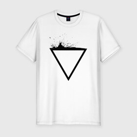 Мужская футболка хлопок Slim с принтом Падение в Петрозаводске, 92% хлопок, 8% лайкра | приталенный силуэт, круглый вырез ворота, длина до линии бедра, короткий рукав | минимализм | треугольник
