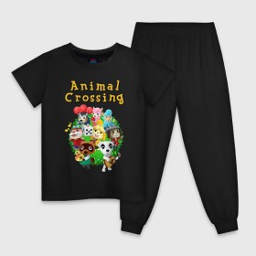 Детская пижама хлопок с принтом ANIMAL CROSSING в Петрозаводске, 100% хлопок |  брюки и футболка прямого кроя, без карманов, на брюках мягкая резинка на поясе и по низу штанин
 | 