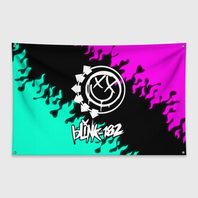 Флаг-баннер с принтом Blink-182 (5) в Петрозаводске, 100% полиэстер | размер 67 х 109 см, плотность ткани — 95 г/м2; по краям флага есть четыре люверса для крепления | blink | music | rock | блинк | музыка | рок