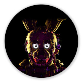 Коврик для мышки круглый с принтом FNAF [2] в Петрозаводске, резина и полиэстер | круглая форма, изображение наносится на всю лицевую часть | bonnie | chika | five nights at freddys | foxy | freddy | game | horror | бони | пять ночей с фредди | фнаф | фокси | фредди | чика