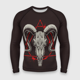 Мужской рашгард 3D с принтом Культ в Петрозаводске,  |  | demon | devil | fashion | goat | hell | horror | monster | satan | skull | style | ад | демон | дьявол | козёл | мода | монстр | сатана | стиль | ужас | череп