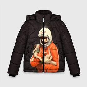Зимняя куртка для мальчиков 3D с принтом День космонавтики в Петрозаводске, ткань верха — 100% полиэстер; подклад — 100% полиэстер, утеплитель — 100% полиэстер | длина ниже бедра, удлиненная спинка, воротник стойка и отстегивающийся капюшон. Есть боковые карманы с листочкой на кнопках, утяжки по низу изделия и внутренний карман на молнии. 

Предусмотрены светоотражающий принт на спинке, радужный светоотражающий элемент на пуллере молнии и на резинке для утяжки | 12 апреля | nasa | russia | байконур | белка и стрелка | восток 1 | гагарин | день космонавтики | земля | наса | россия | ссср | юрий гагарин