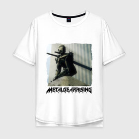 Мужская футболка хлопок Oversize с принтом METAL GEAR RISING в Петрозаводске, 100% хлопок | свободный крой, круглый ворот, “спинка” длиннее передней части | maverick | metal gear rising | metalgearrising | revengeance | блэйдвулф | водомерки | киборги | маверик | метал гир | метал гир ризинг | мистер молния | муссон | райден | хамсин