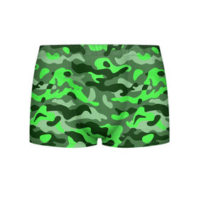 Мужские трусы 3D с принтом CAMOUFLAGE GREEN в Петрозаводске, 50% хлопок, 50% полиэстер | классическая посадка, на поясе мягкая тканевая резинка | Тематика изображения на принте: camouflage | армия | военная форма | военный | вооружение | вооруженные силы | защита | защитный цвет | зеленый | камуфляж | маскировка | солдат | униформа | форма