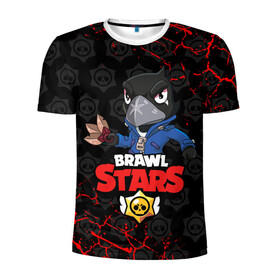 Мужская футболка 3D спортивная с принтом B.S.  CROW  в Петрозаводске, 100% полиэстер с улучшенными характеристиками | приталенный силуэт, круглая горловина, широкие плечи, сужается к линии бедра | bibi | br | brawl stars | coach mike | crow | leon | leon shark | max | mecha crow | mr.p | phoenix | sally leon | spike | unicorn | virus 8 bit | werewolf | ворон | оборотень | пингвин