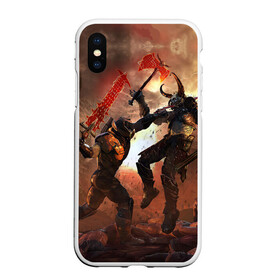 Чехол для iPhone XS Max матовый с принтом Doom Eternal в Петрозаводске, Силикон | Область печати: задняя сторона чехла, без боковых панелей | demon | doom | doom slayer | doomguy | eternal | face | games | marauder | mask | демон | дум | игры | лицо | мародер | маска | палач рока | шлем